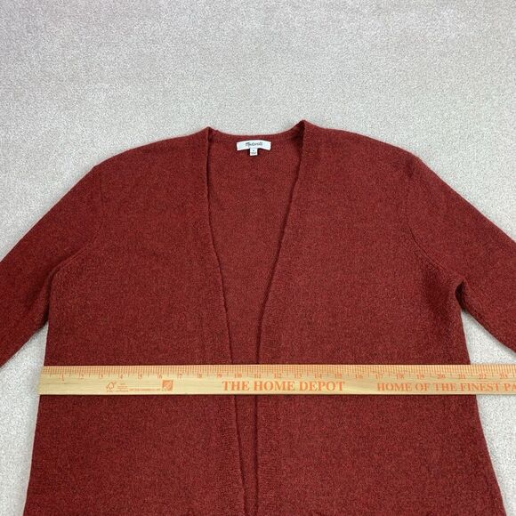 Madewell Cozy Cardigan Sweater Merino Alpaca Wool Pockets Red Womens Small - Picture 13 of 15